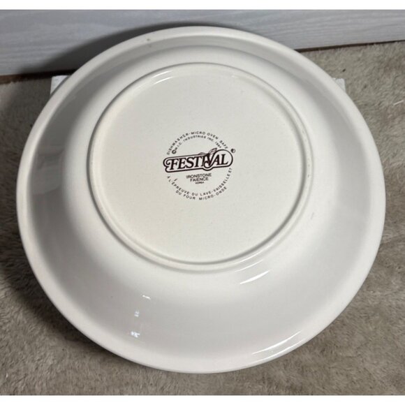 Lemon Meringue Pie Recipe Plate Vintage Festival Ironstone 10.5" - Picture 5 of 9